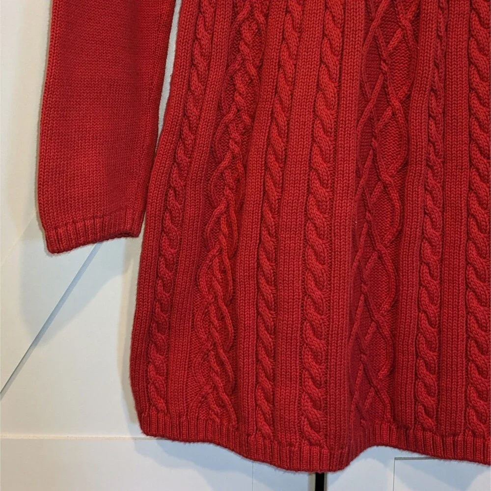 NWT Gymboree Girls 7 Snowman Sweater Dress Red Christmas Crochet Cable Knit